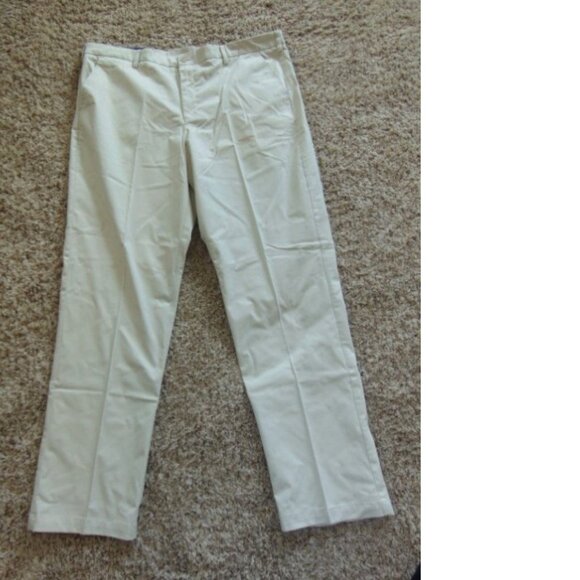 Mens Dress Pants 46x36 Croft & Barrow Beige Classic Easy Care Stretch Flat Front - Picture 2 of 6